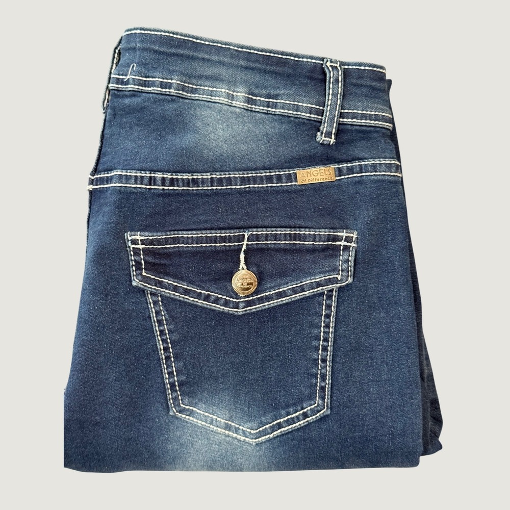 Angels of Difference AOD-1017DW Flare Jeans Contrast Stitch Blue Size 12/31